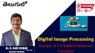 Example of 1 Dimensional Walsh and Hadamard Image Transform digitalimageprocessing intelugu [upl. by Animsay]