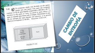 Cambio de entropía en un recipiente dividido en dos EJERCICIO 733 TERMODINÁMICA DE CENGEL 7MA ED [upl. by Nabla]