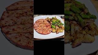 Best Recipe for Stovetop Ham Steak with Steam mix vegetables [upl. by Drhcir]