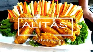 Receta increible de ALITAS de POLLO con SALSA MANGO HABANERO FACIL RAPIDA Y SIN COMPLICACIONES [upl. by Ecinev]