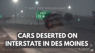 01182024 Des Moines IA  Accidents and Slide Offs in Whiteout Conditions [upl. by Keryt]