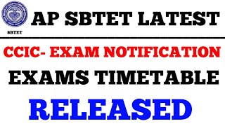 ap sbtet latest exam ccic notification released  exam timings [upl. by Acnayb]