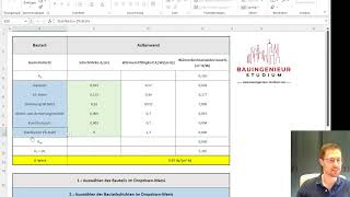 Rechenvorlage UWert homogene Bauteile Tutorial Tabelle Bauphysik  BauingenieurStudium [upl. by Dicks]