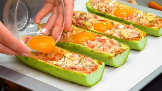 Zucchini with egg tastes better than pizza Delicious dinner with just a few ingredients [upl. by Ahsakat]