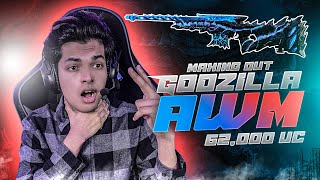 FULL MAXING OUT THE GODZILLA AWM  62000 UC SPIN  PUBG MOBILE [upl. by Romonda420]