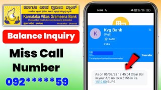 Karnataka Vikas Gramin bank Balance Check Number [upl. by Nage]