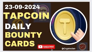 Tap Coin Daily Bounty 23 September  Tap Coin Daily Combo Today [upl. by Gilboa]