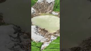 Sinkhole swallows portions of Illinois field shorts shortsvideo [upl. by Arahahs]