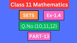 quotClass 11 Mathematics Sets Ex14Class XI Maths Sets Ex14quot [upl. by Starinsky]