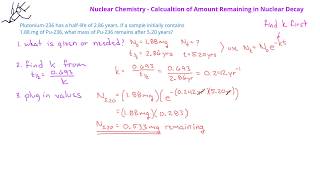 Nuclear Chemistry 05 Nuclear Decay Calculations [upl. by Gariepy]