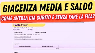 GIACENZA MEDIA POSTE 2024  come ottenerla subito senza file [upl. by Amilah]