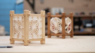 Woodworking Tutorial Making Mini Kumiko Lanterns Andon  How to Build [upl. by Parrnell]