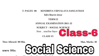 Class 6 SOCIAL SCIENCE Annual Exam 2022 OFFLINE Term 2 Sample Question Paper SST For KV Students [upl. by Nonohcle104]