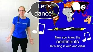 Continents of the World  song dance and animation [upl. by Ynamad]