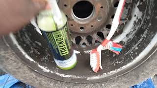 nanoskin iron free wheel cleaner removes 25 years of brake dust off bmw wheel barrel [upl. by Pawsner739]