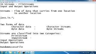 Byte Streams and Character Streams [upl. by Alma]