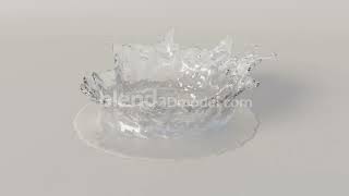 Water Splash Crown Shape 3D Model Turntable Animation Showcase  Download in blend fbx obj [upl. by Ahsilat907]