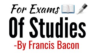 Of Studies essay by Francis Bacon in Hindi summary Explanation and full analysis and line [upl. by Norreht176]