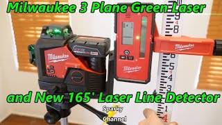 Milwaukee 3 Plane Green Laser and New 165 Laser Line Detector [upl. by Joslyn]