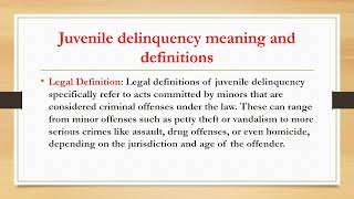 Juvenile delinquency meaning definitionsjuvenile delinquent vs status offenderCSScriminology [upl. by Hanafee320]