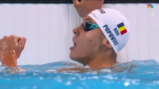 David Popovici wins Gold in mens Swimming 200m freestyle final at Paris Olympics 2024 [upl. by Ivonne]