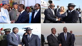 Photos Les dirigeants africains et européens arrivent en Côte dIvoire pour le sommet UEUA [upl. by Farland333]