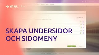 Skapa undersidor och sidomeny i Visma WebsiteWebshopWebshop Kundportal [upl. by Cassey]