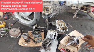 merakit mesin Scoopy fi ganti As kruk part2 [upl. by Lilahk]