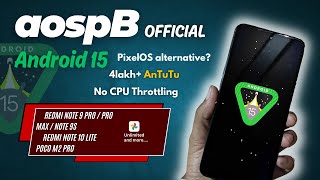 Android 15 aospB Custom ROM for Redmi Note 9 ProPro MaxNote 9SPOCO M2 ProNote 10 Lite [upl. by Norbert]