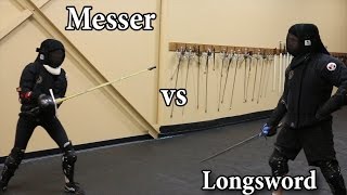 Messer vs Longsword w Commentary  Sparring Showcase [upl. by Schrick]