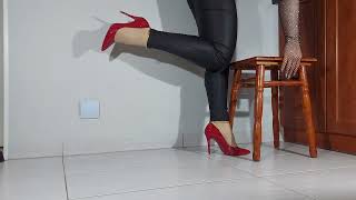 ASMR My red shoes high heels relaxing video [upl. by Thornie105]