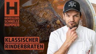 Schnelles Klassischer Rinderbraten Rezept von Steffen Henssler [upl. by Akcire]