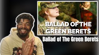 AMERICAN REACTS TO Ballad of the Green Berets performed by The US Army Band [upl. by Aliuqat]