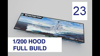 Trumpeter 1200 HMS Hood Full build with Pontos detail set Part 23 Mid deck barriers [upl. by Lounge]