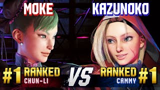 SF6 ▰ MOKE 1 Ranked ChunLi vs KAZUNOKO 1 Ranked Cammy ▰ High Level Gameplay [upl. by Lecram607]