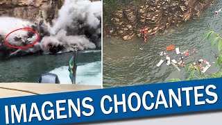 ACIDENTE EM CAPITÓLIO ROCHA DESABA E ATINGE LANCHAS NOS CANYONS DE FURNAS EM MINAS GERAIS [upl. by Idolem]