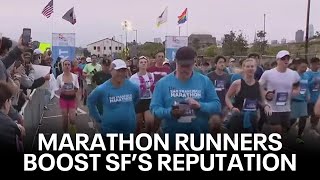 San Francisco Marathon 2024 draws runners from all over  KTVU [upl. by Norej]