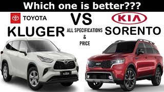 ALL NEW Toyota KLUGER Vs ALL NEW KIA SORENTO  Which one is better [upl. by Xenos]