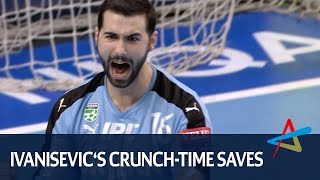 Ivanisevics key saves in crunch time  Last 16  VELUX EHF Champions League 201718 [upl. by Ellehsem]