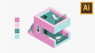 Learn Skills For QUALITY ISOMETRIC DESIGN  Illustrator Isometric House Tutorial [upl. by Tricia]