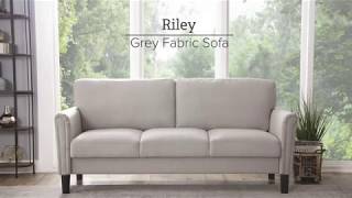 Riley  Grey Fabric Sofa [upl. by Uttica]