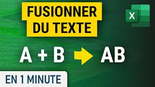 Comment concaténer le texte de deux cellules sur Excel [upl. by Quirk57]