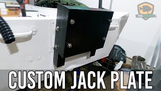 CUSTOM JON BOAT JACK PLATE DIY Riser  Setback for the Bass Duck Boat Conversion Build  Mercury 99 [upl. by Flanna280]