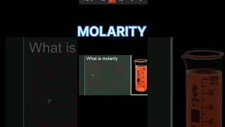 MOLARITY educationalvideo chemistry shorts shortviralvideo [upl. by Leihcar]