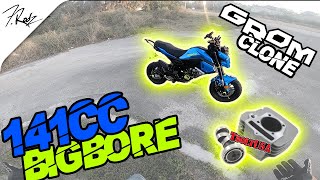 141cc Big Bore Kit for Grom Clone Boom Vader [upl. by Ahsiyn]