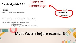 IGCSE Physics paper 2 MayJune 2024 prediction WATCH THIS BEFORE EXAMS [upl. by Lynna]