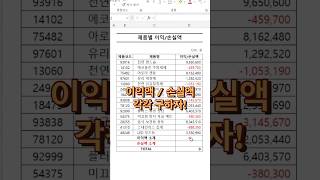 엑셀 한 열에 있는 이익액과 손실액 각각 구하는 간단방법 엑셀강의 엑셀기초 엑셀강사 엑셀기초배우기 [upl. by Assilev]