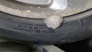 tyre wall biding defect loses pressure signs [upl. by Ailaza]