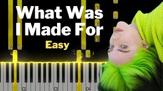 EASY Piano Tutorial  What Was I Made For  Billie Eilish [upl. by Durtschi517]