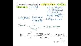 Calculating Concentrations of Solutions in Molarity  Chemistry Practice Problems [upl. by Wilkinson738]